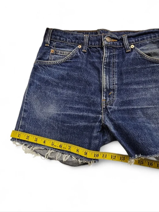 Levi's Orange Tab Vintage 505 Denim Shorts In Distressed Blue Size 30 - Picture 10 of 12